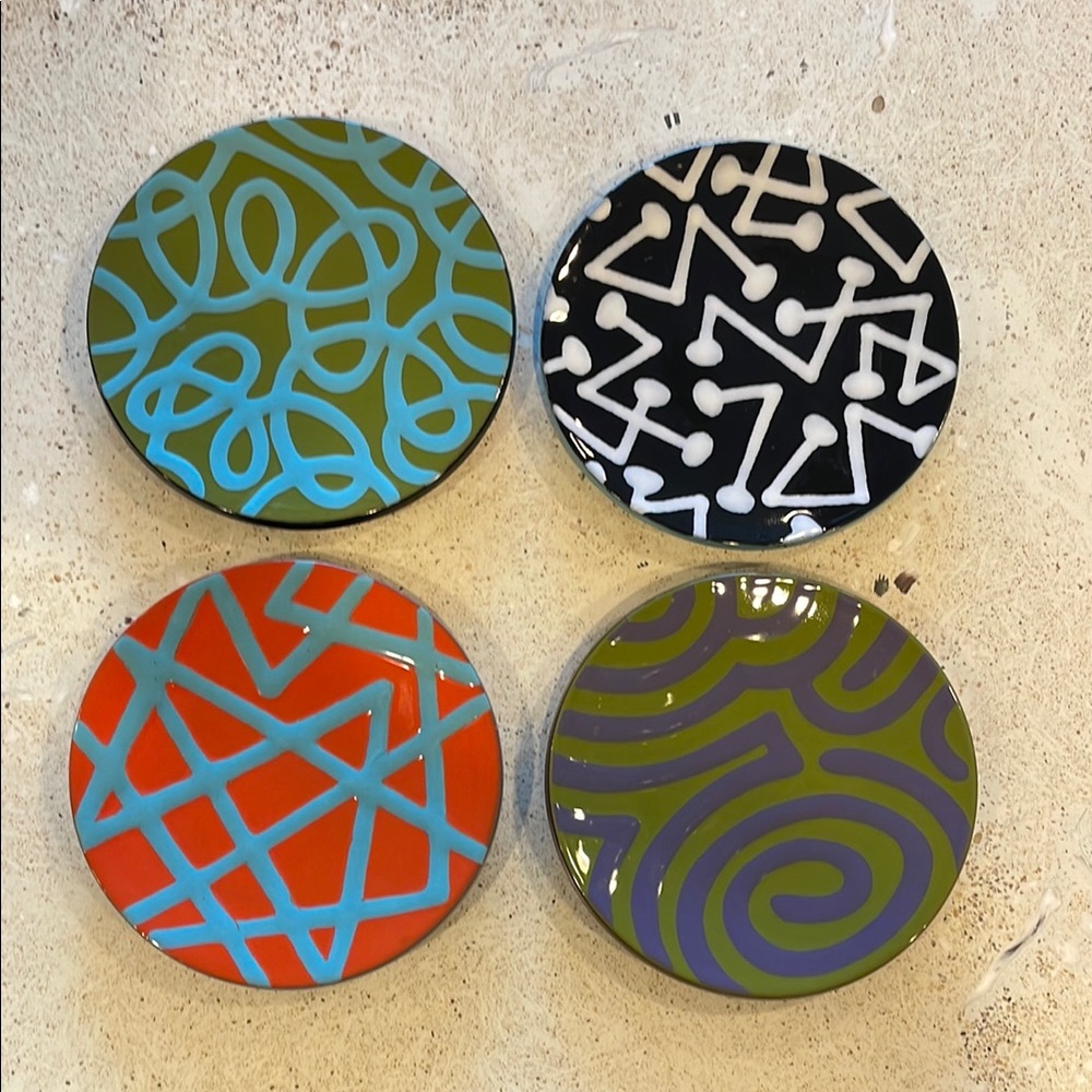 Colorful Geometric Patterned Plates Set by Zolo